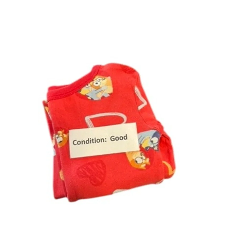 Bluey Bingo‎ Red Heart Cotton Pajama Set Long Sleeve Pants Size 6 RN 87652